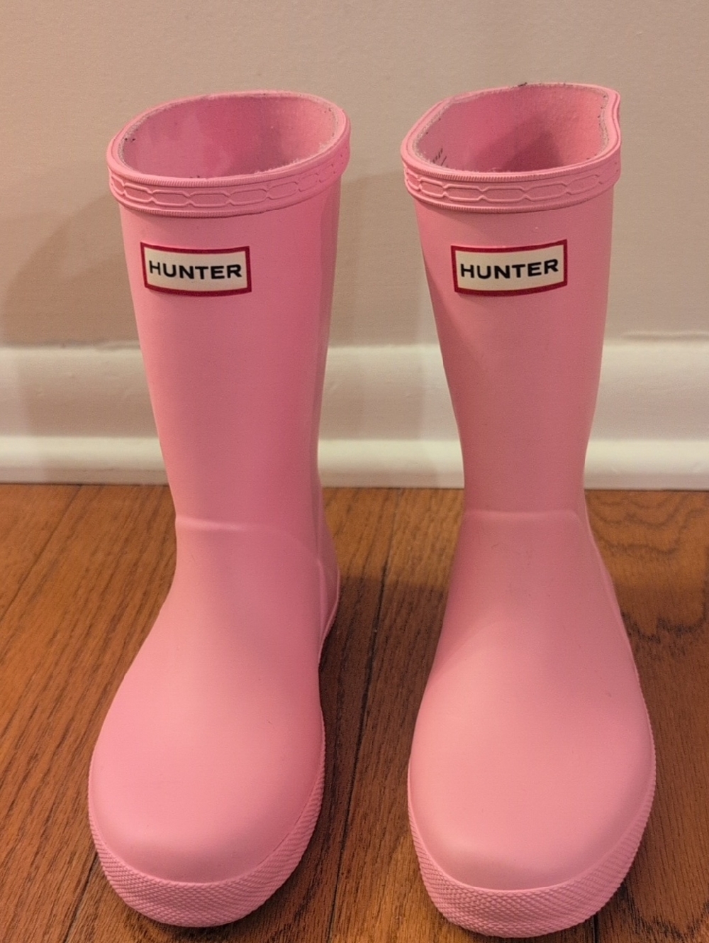 Hunter Girls' Pink Rubber Rain Boots